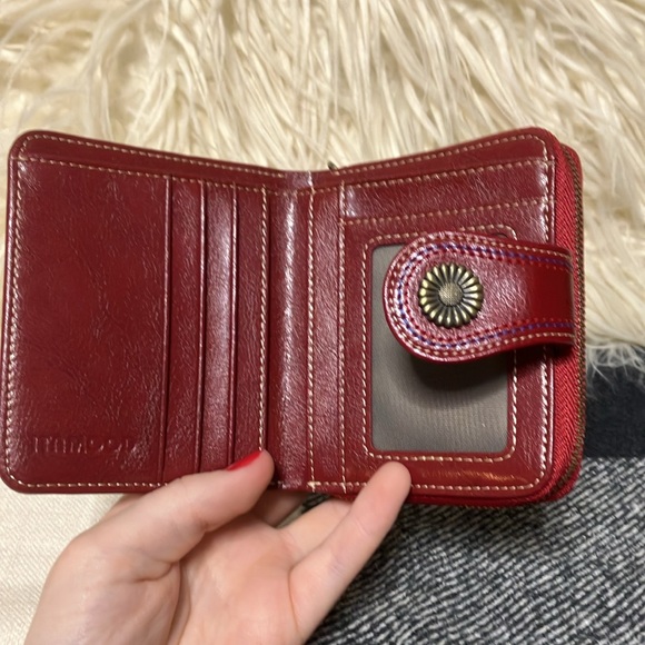 RED LEATHER WALLET/never used/ ITAMOOD brand - Picture 5 of 7